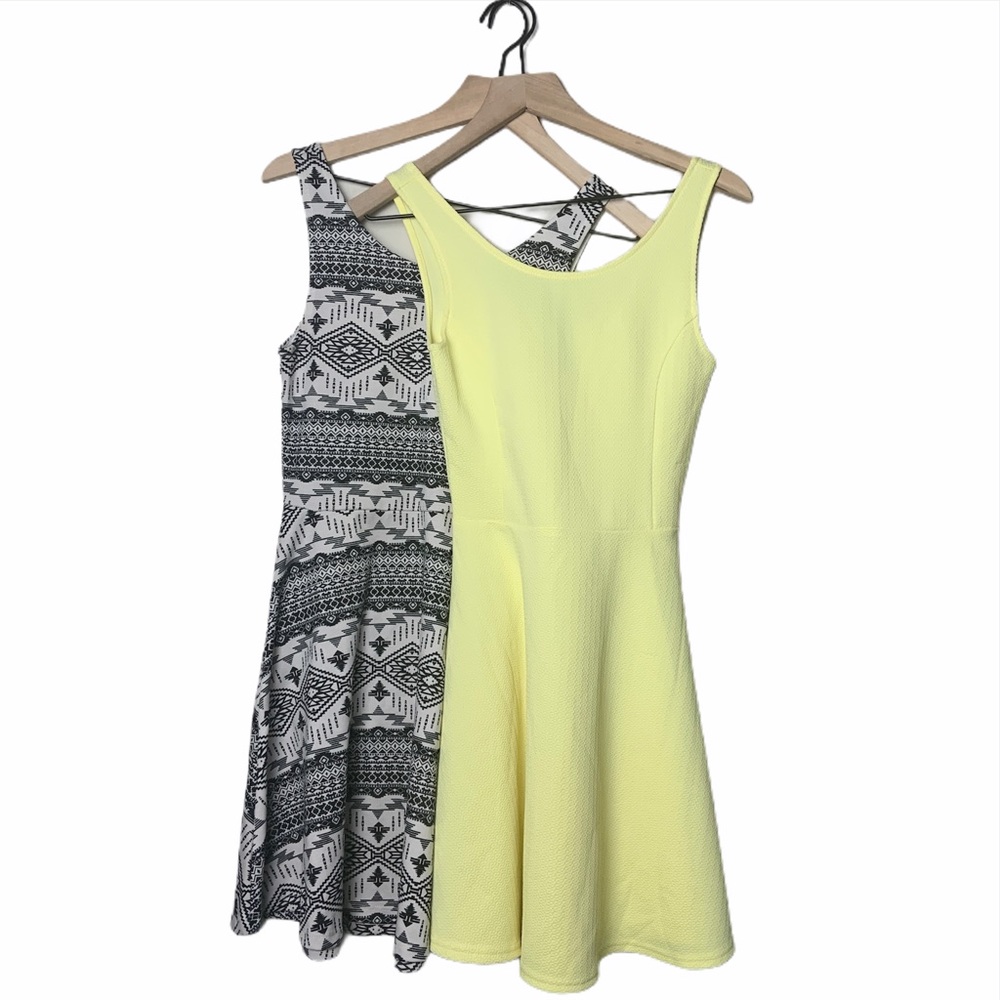 H&M Divided Bundle (2) Black/White, Yellow Dresses
